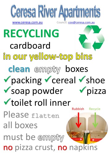 Recycle clean flattened cardboard packaging