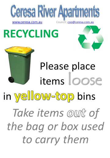 Place recycling loose in bin