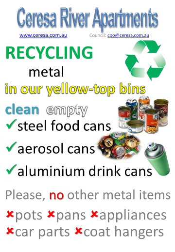 Recycle metal clean containers only