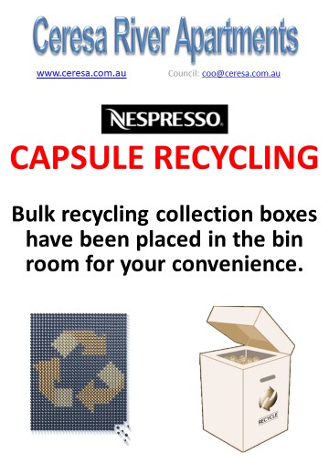 Recycle Nespresso capsules in the box provided