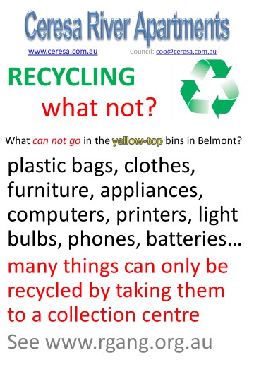 Recycle many items at collection centres